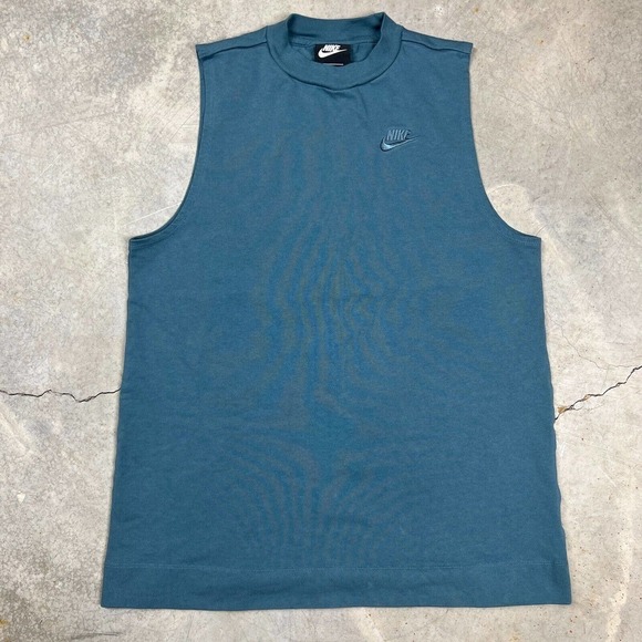 Nike Womens Sleeveless Tank Top Tunic Shirt Jersey Heavy Knit Medium Blue - Picture 1 of 8